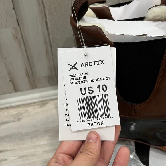 New! Arctix Faux Leather Brown McKenzie Duck Boots Rubber Womens Size 10 - Picture 2 of 6